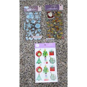 NEW Sticko Dimensional Vellum Christmas Stickers Snowflakes Santa Ornaments